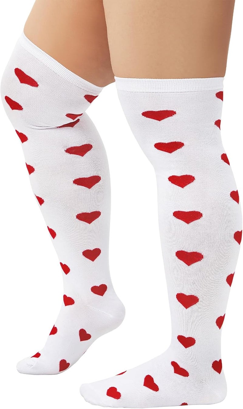 Zando Striped Plus Size Womens Thigh High Socks Thigh Highs Over The Knee Socks Thick Thighs Long Leg Warmer Halloween - Image 1